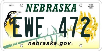NE license plate EWF472