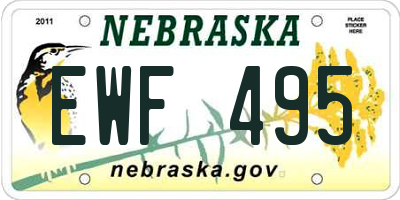 NE license plate EWF495