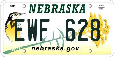 NE license plate EWF628
