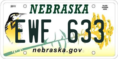 NE license plate EWF633
