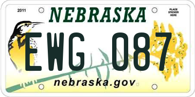 NE license plate EWG087