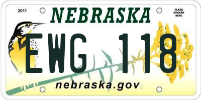 NE license plate EWG118