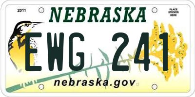 NE license plate EWG241