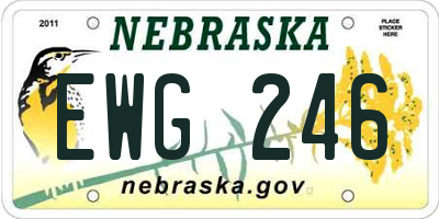 NE license plate EWG246