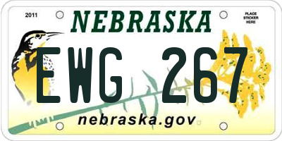 NE license plate EWG267