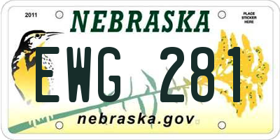 NE license plate EWG281