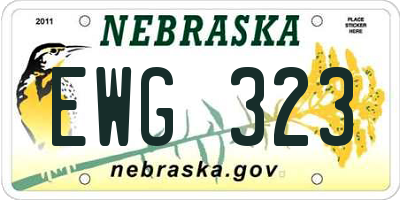 NE license plate EWG323