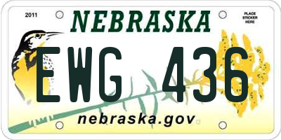 NE license plate EWG436
