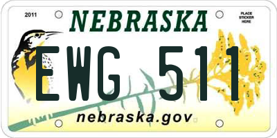 NE license plate EWG511