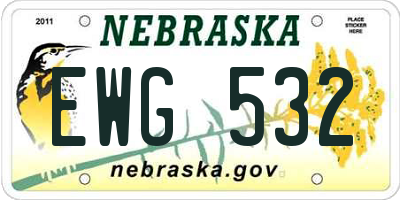 NE license plate EWG532