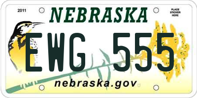 NE license plate EWG555
