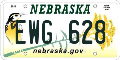 NE license plate EWG628