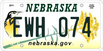 NE license plate EWH074