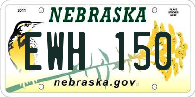 NE license plate EWH150