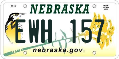 NE license plate EWH157