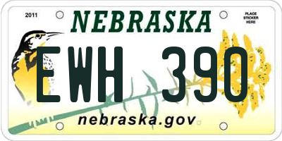 NE license plate EWH390