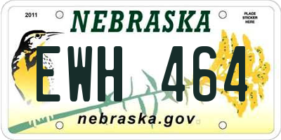 NE license plate EWH464