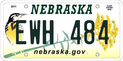 NE license plate EWH484