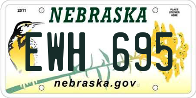 NE license plate EWH695