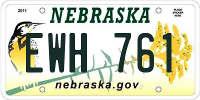 NE license plate EWH761