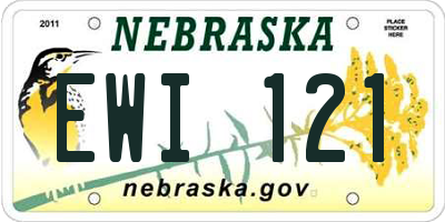 NE license plate EWI121