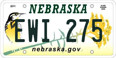 NE license plate EWI275