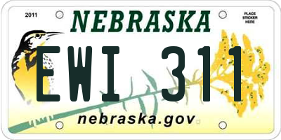 NE license plate EWI311