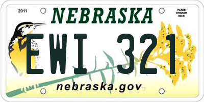 NE license plate EWI321