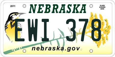NE license plate EWI378