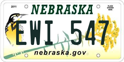 NE license plate EWI547