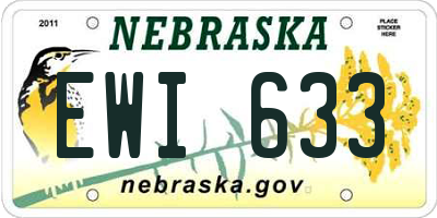 NE license plate EWI633