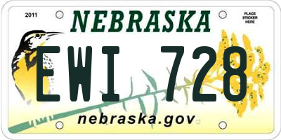 NE license plate EWI728