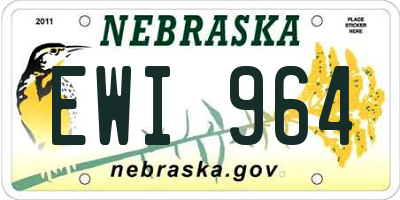 NE license plate EWI964