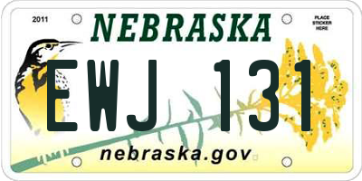 NE license plate EWJ131