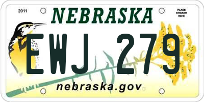 NE license plate EWJ279