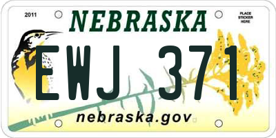 NE license plate EWJ371
