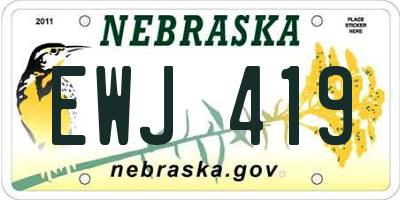 NE license plate EWJ419