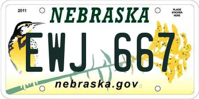 NE license plate EWJ667