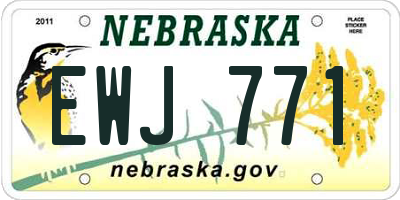 NE license plate EWJ771