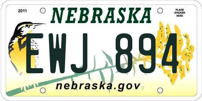 NE license plate EWJ894