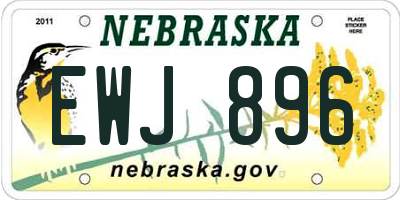 NE license plate EWJ896