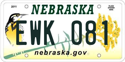 NE license plate EWK081