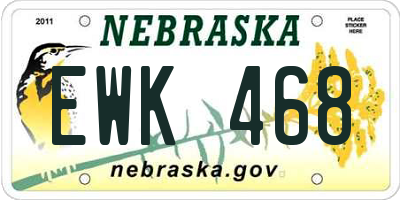 NE license plate EWK468