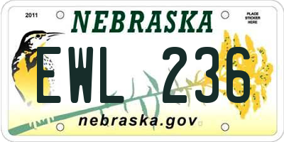 NE license plate EWL236