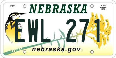 NE license plate EWL271
