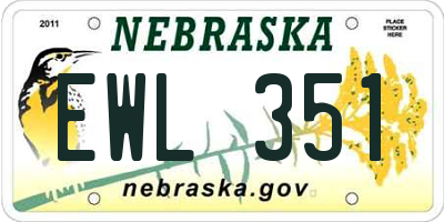 NE license plate EWL351