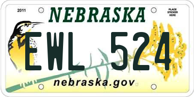 NE license plate EWL524