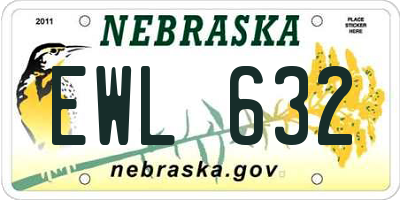 NE license plate EWL632