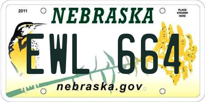 NE license plate EWL664