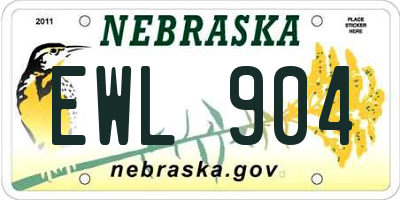 NE license plate EWL904